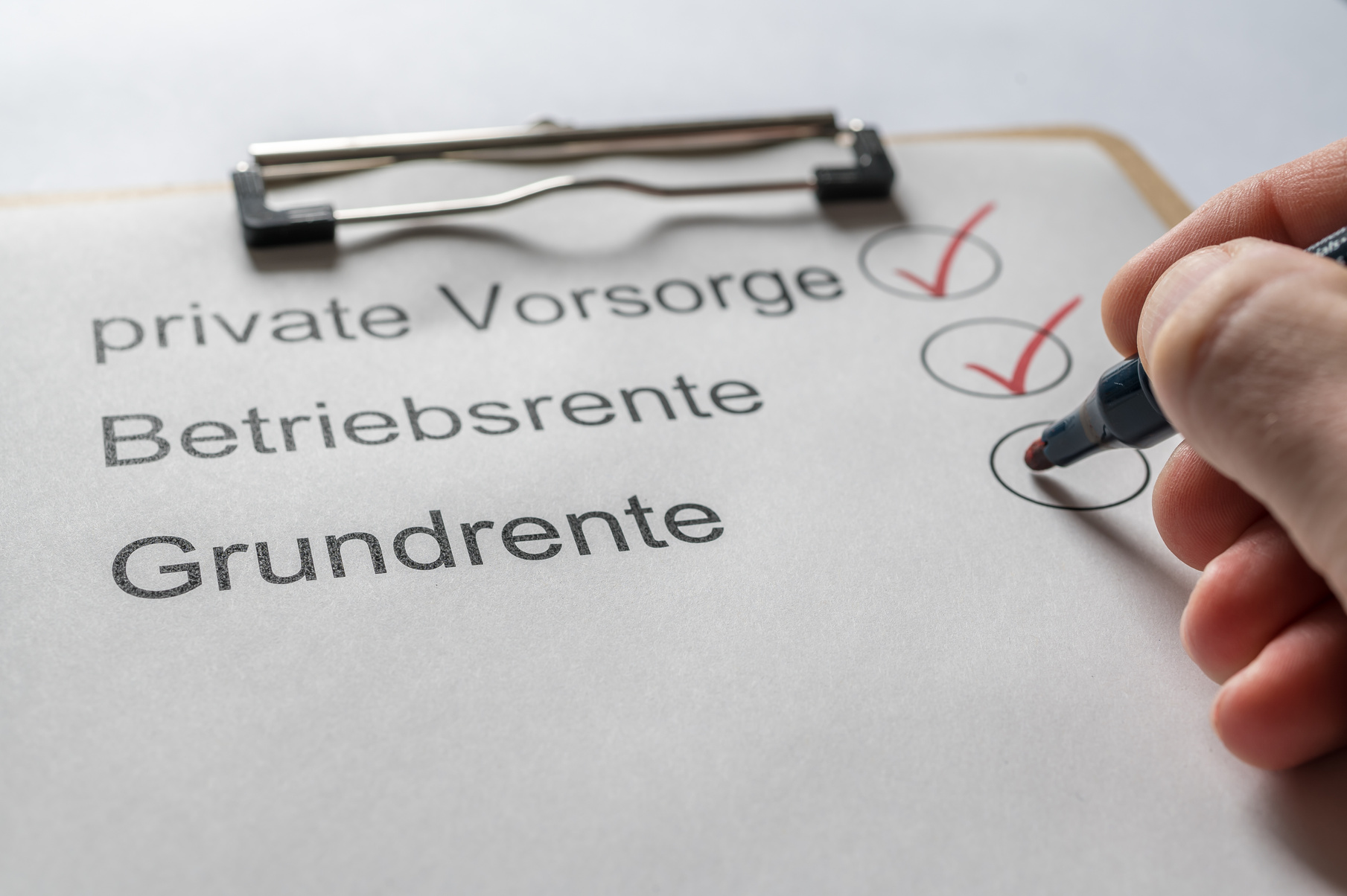 List of terms relating to retirement provision and basic pension in German language